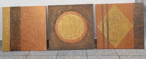 Drei Acryl Bilder Metallfarbe "Dekor Bilder"       3 mal X50 von Irene Schlik, Malerei kaufen auf Singulart