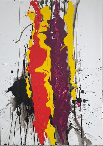 Acrbild "Nebeneinander"             50cm x 70 cm X 2cm von Irene Schlik, Malerei kaufen auf Singulart