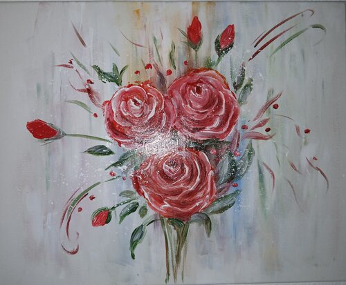Acryl Bild "Rosen" von Irene Schlik, Malerei kaufen auf Singulart