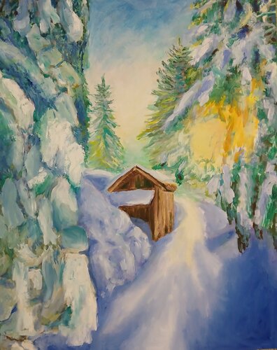 Öl Gemälde "Winterzauber" by Irene Schlik, Painting for Sale on Singulart
