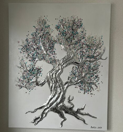 Acryl Bild XXL Struktur "Der Baum" von Irene Schlik, Malerei kaufen auf Singulart