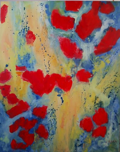 Öl Gemälde " Sonnenblumen Feld" von Irene Schlik, Malerei kaufen auf Singulart