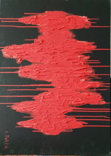 Acryl Bild  Struktur "Feuer Strahl"    50cm x 70cm by Irene Schlik, Painting for Sale on Singulart