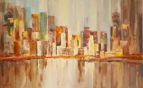 Acryl Bild "Großstadt"     100cm x 160cm par Irene Schlik, Peinture en vente sur Singulart