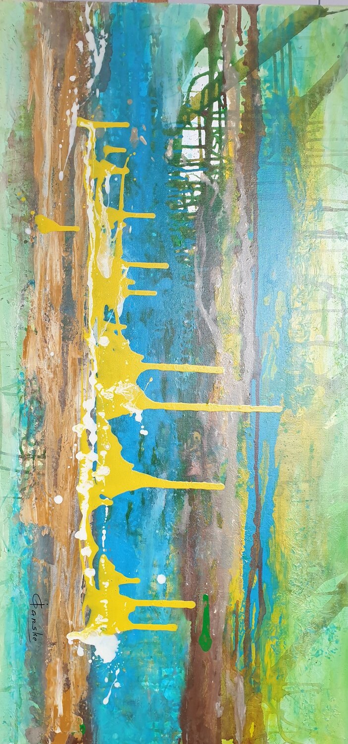Akryl Bild "Auf dem Fluss" Irene Schlik