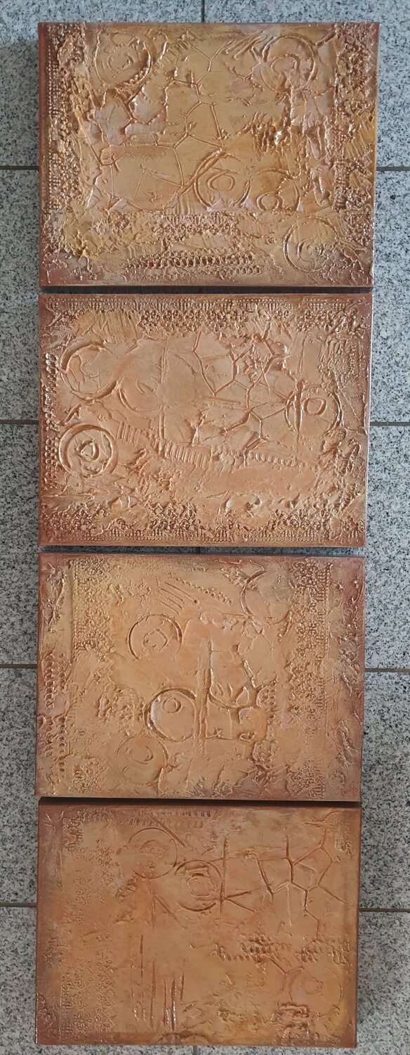 Acryl Bild Struktur Vier Teiler" Deko Beige"    40 x 30 , 40 x 30 , 40 x 30 , 40 x 30 Irene Schlik