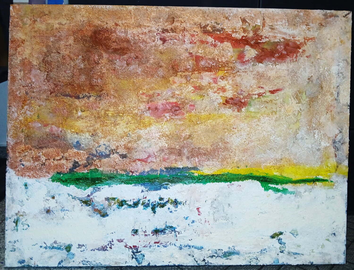 Acryl Bild Struktur "herbst-Blues" Irene Schlik