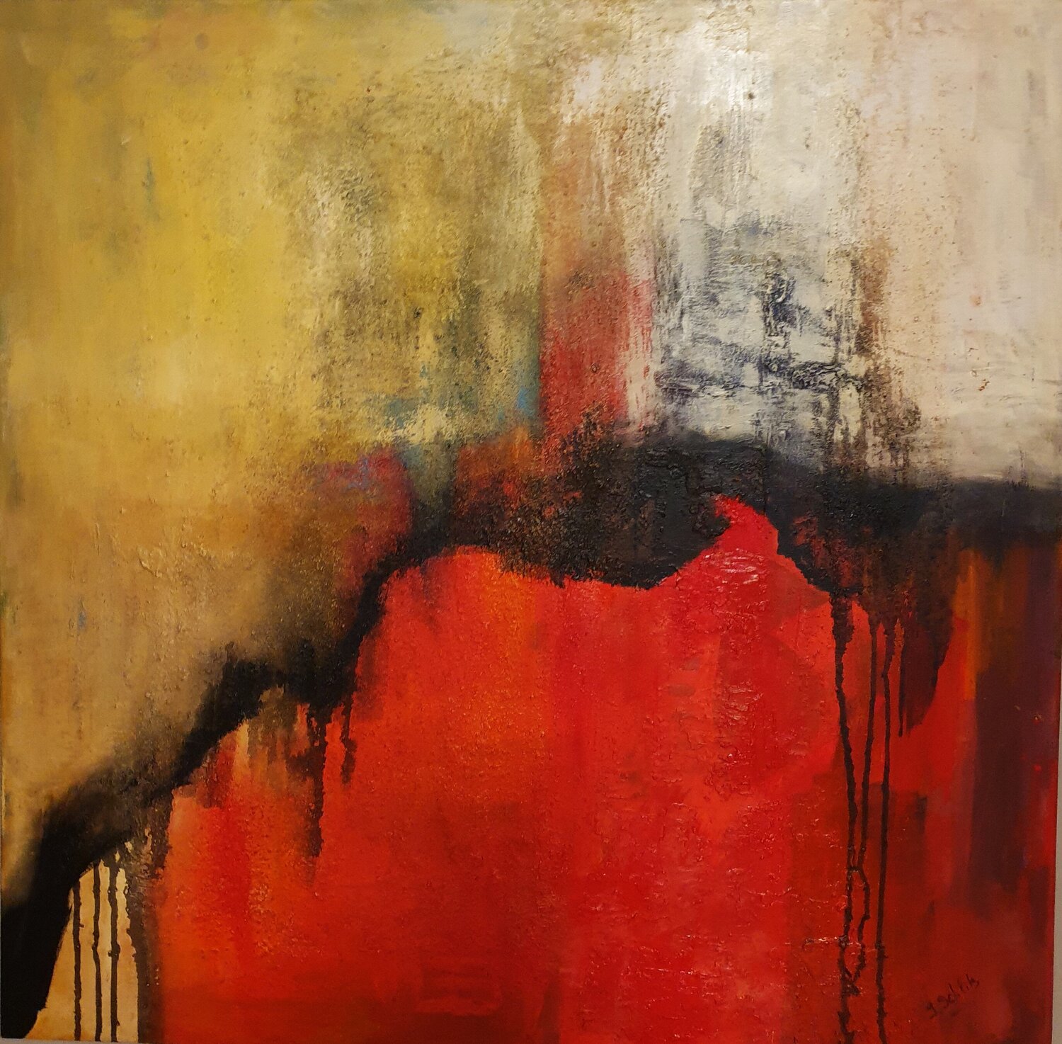Acryl Bild "Sanfte Struktur"   100cm x 100cm x 3cm Irene Schlik Dipinto originale in vendita