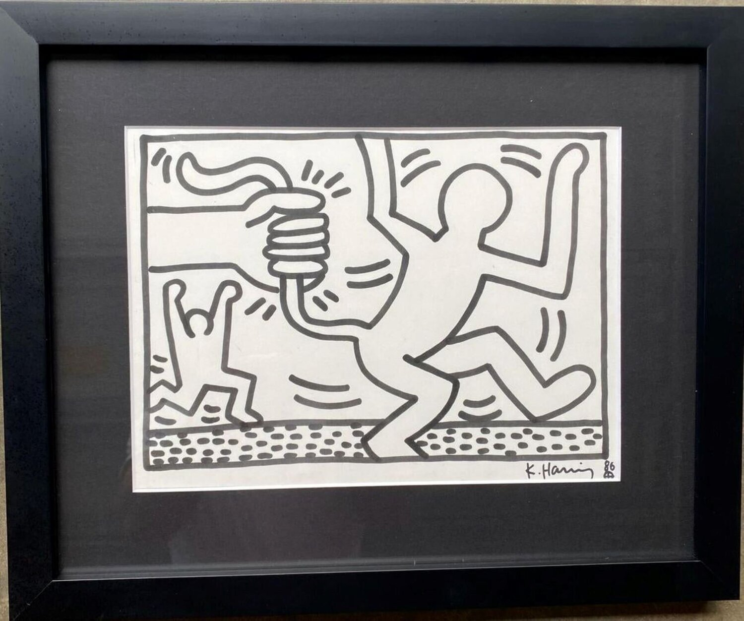 By the tail Keith Haring Drawing for sale