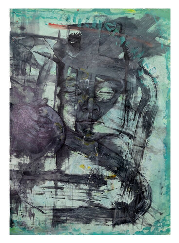 Bambino in una nebbia di verde violento de Sadik Mottola, Pintura a la venta en Singulart