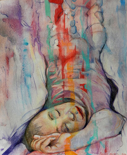 Falling sleep child de Sadik Mottola, Pintura a la venta en Singulart