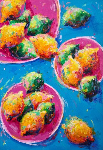 Lemons and Limes par Dawn Underwood, Peinture en vente sur Singulart