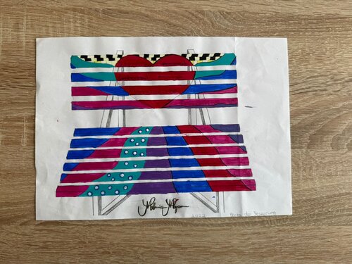 Projekt Bänke der Begegnung Skizze 3 / 5 par Melanie Meyer, Œuvre sur papier en vente sur Singulart