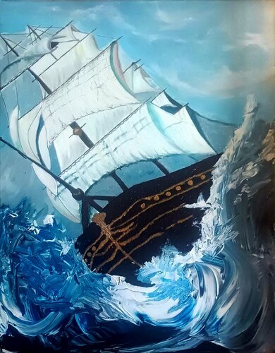 Le grand voilier by laetitia GUADAGNA ASCIAK, Painting for Sale on Singulart