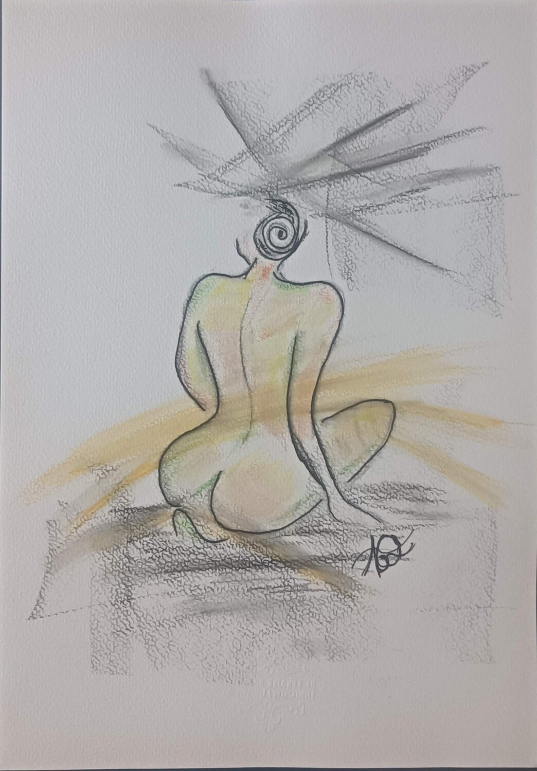 Nudité aquarelle laetitia GUADAGNA ASCIAK
