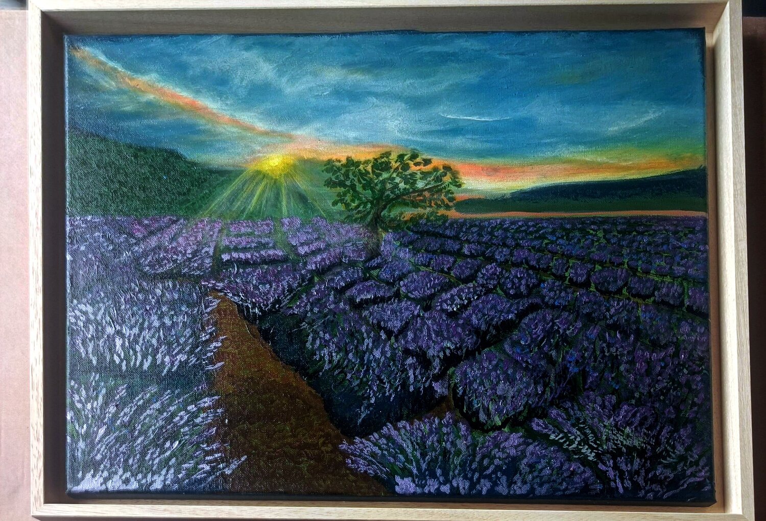 Paysage lavande laetitia GUADAGNA ASCIAK Originalgemälde zu verkaufen