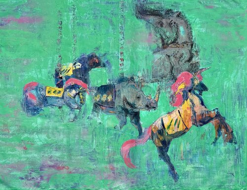 ,,DIE SCHWEBENDE KARAWANE“ de Ali Sedri, Pintura a la venta en Singulart