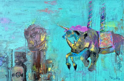 „DER HÜTER DER KARAWANE“ von Ali Sedri, Malerei kaufen auf Singulart