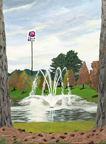 “The most beautiful landscape I've ever seen” Colorful Contemporary Painting von Alexander Paulus, Malerei kaufen auf Singulart
