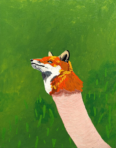 “You're looking good just like a snake in the grass” Contemporary Fox Painting von Alexander Paulus, Malerei kaufen auf Singulart