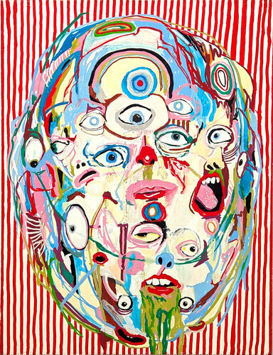 “Yellow-eyed, gamey-smelling lowlife” Colorful Contemporary Surrealist Painting von Alexander Paulus, Malerei kaufen auf Singulart