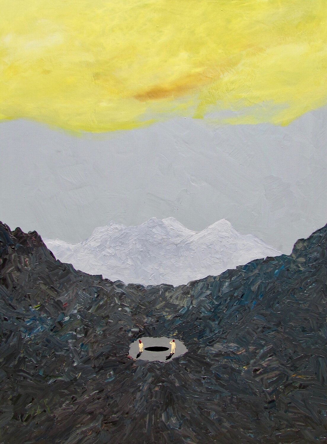 The pee clouds over the stink hole Alexander Paulus Dipinto originale in vendita
