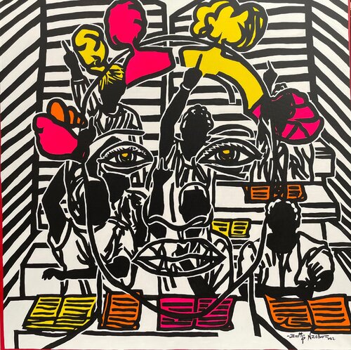 Mapoubi au school by Boris Nzebo, Painting for Sale on Singulart