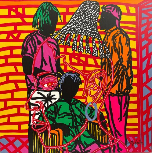 Medome le coiffeur by Boris Nzebo, Painting for Sale on Singulart