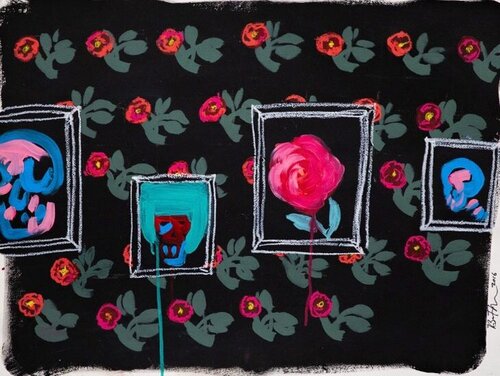 Flowers on a Painted Wall von Bradley Theodore, Malerei kaufen auf Singulart