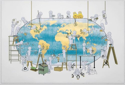 Our World (Gold Leaf) van Kai, Afdruk te koop op Singulart