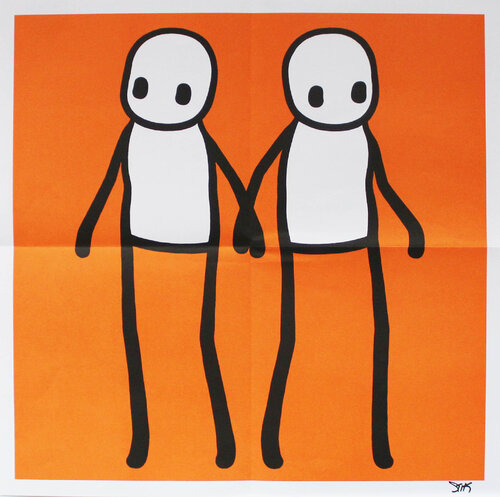 Holding Hands (Orange) by Stik, Print for Sale on Singulart