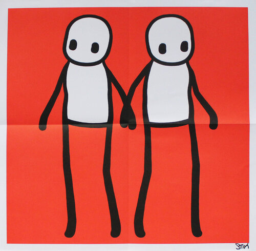 Holding Hands (Red) by Stik, Print for Sale on Singulart