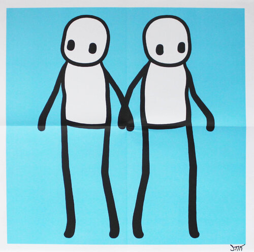 Holding Hands (Blue) by Stik, Print for Sale on Singulart