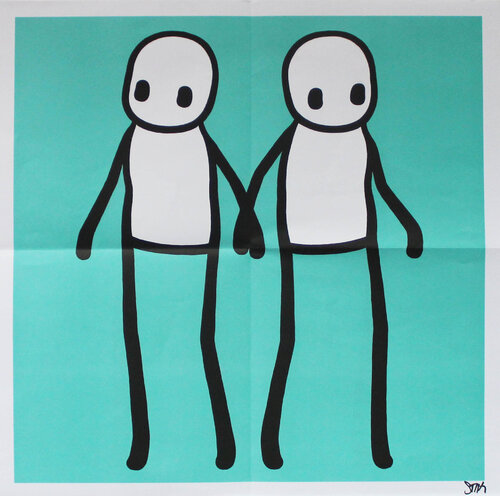 Holding Hands (Teal) by Stik, Print for Sale on Singulart