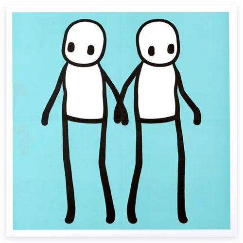 Stik Holding Hands Hackney Today - Teal by Stik, Print for Sale on Singulart