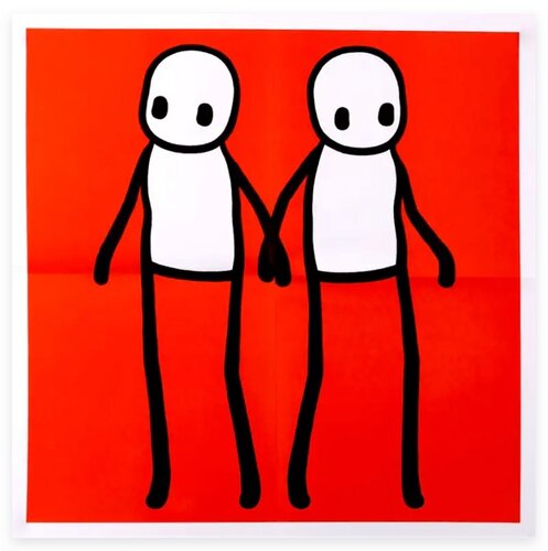 Stik Holding Hands Hackney Today - Red by Stik, Print for Sale on Singulart