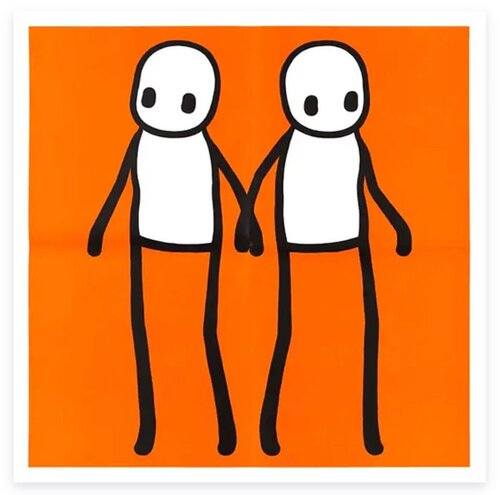 Stik Holding Hands Hackney Today - Orange by Stik, Print for Sale on Singulart