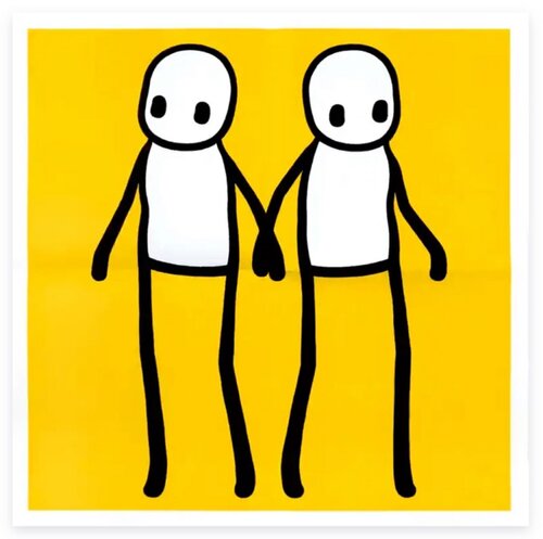 Stik Holding Hands Hackney Today - Yellow von Stik, Druck kaufen auf Singulart