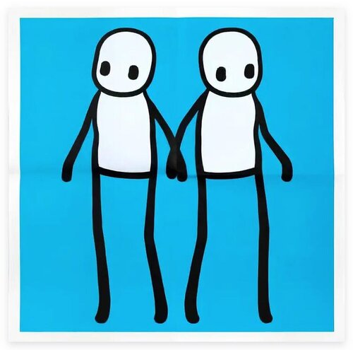 Stik Holding Hands Hackney Today - Blue by Stik, 版畫 for Sale on Singulart