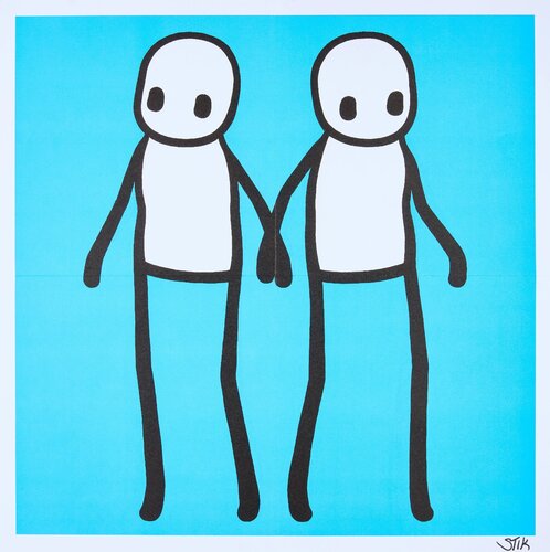 Holding Hands (Blue) - SIGNED - (Hackney Today Release) von Stik, Druck kaufen auf Singulart