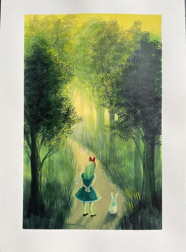 Alice e il Bianconiglio van Dea Tempesta, Schilderij te koop op Singulart