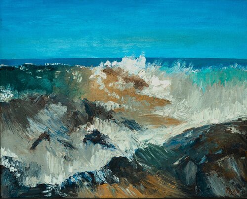 The wave - abstract wave painting van Lena Dil, Schilderij te koop op Singulart