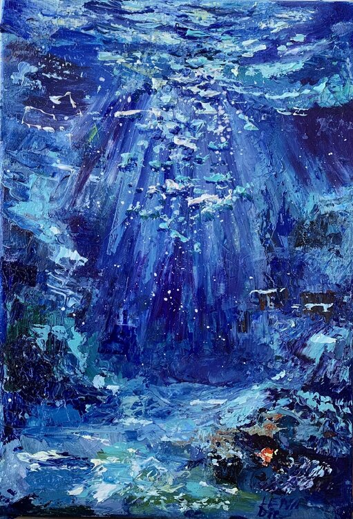 Mermaid's home - Underwater fantasy abstract seascape Lena Dil