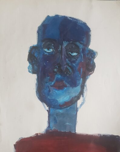 Homme bleu . de Aimé Cesanges, Pintura a la venta en Singulart