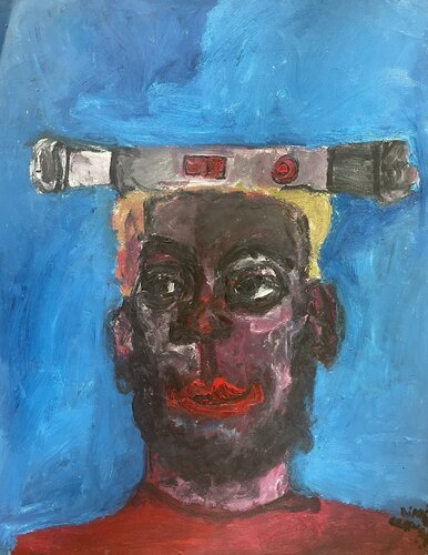 Autoportrait au sabre laser de Aimé Cesanges, Pintura a la venta en Singulart