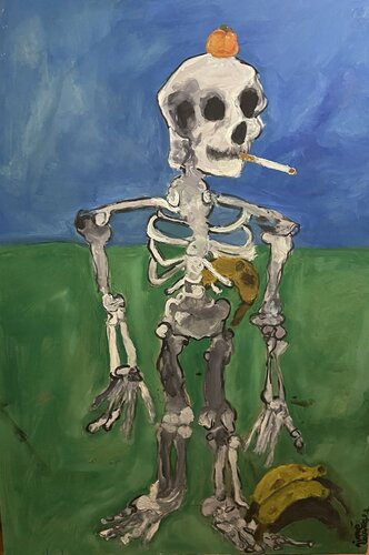 Squelette au fruits van Aimé Cesanges, Schilderij te koop op Singulart