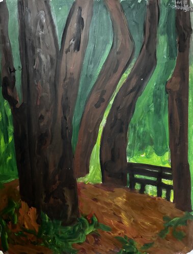 Paysage au banc de Aimé Cesanges, Pintura a la venta en Singulart