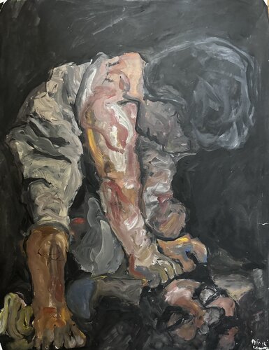 David avec la tête de Goliath de Aimé Cesanges, Pintura a la venta en Singulart