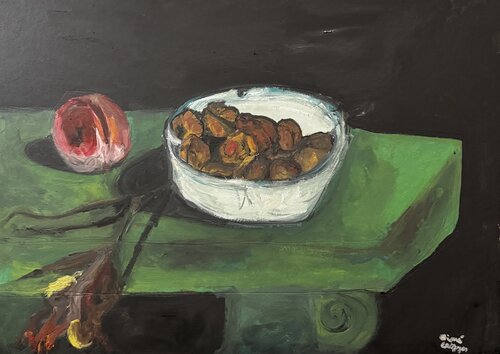 Noix dans un saladier II by Aimé Cesanges, 회화 for Sale on Singulart