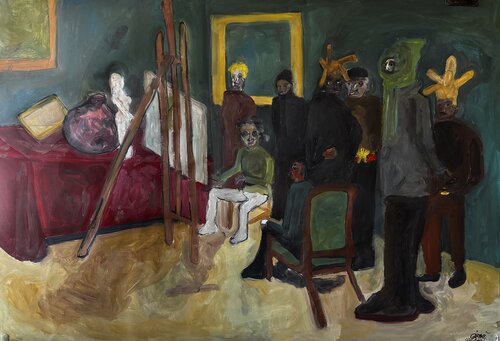 Dans un atelier by Aimé Cesanges, 회화 for Sale on Singulart